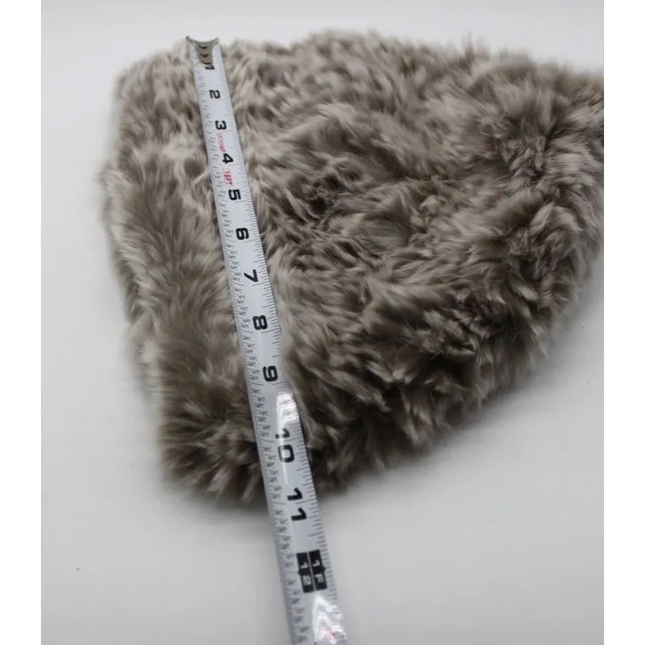 Scaasi Hat‎ Beret Womens Medium Gray Fur Fluffy Winter Accessory Chic Soft - Image 5