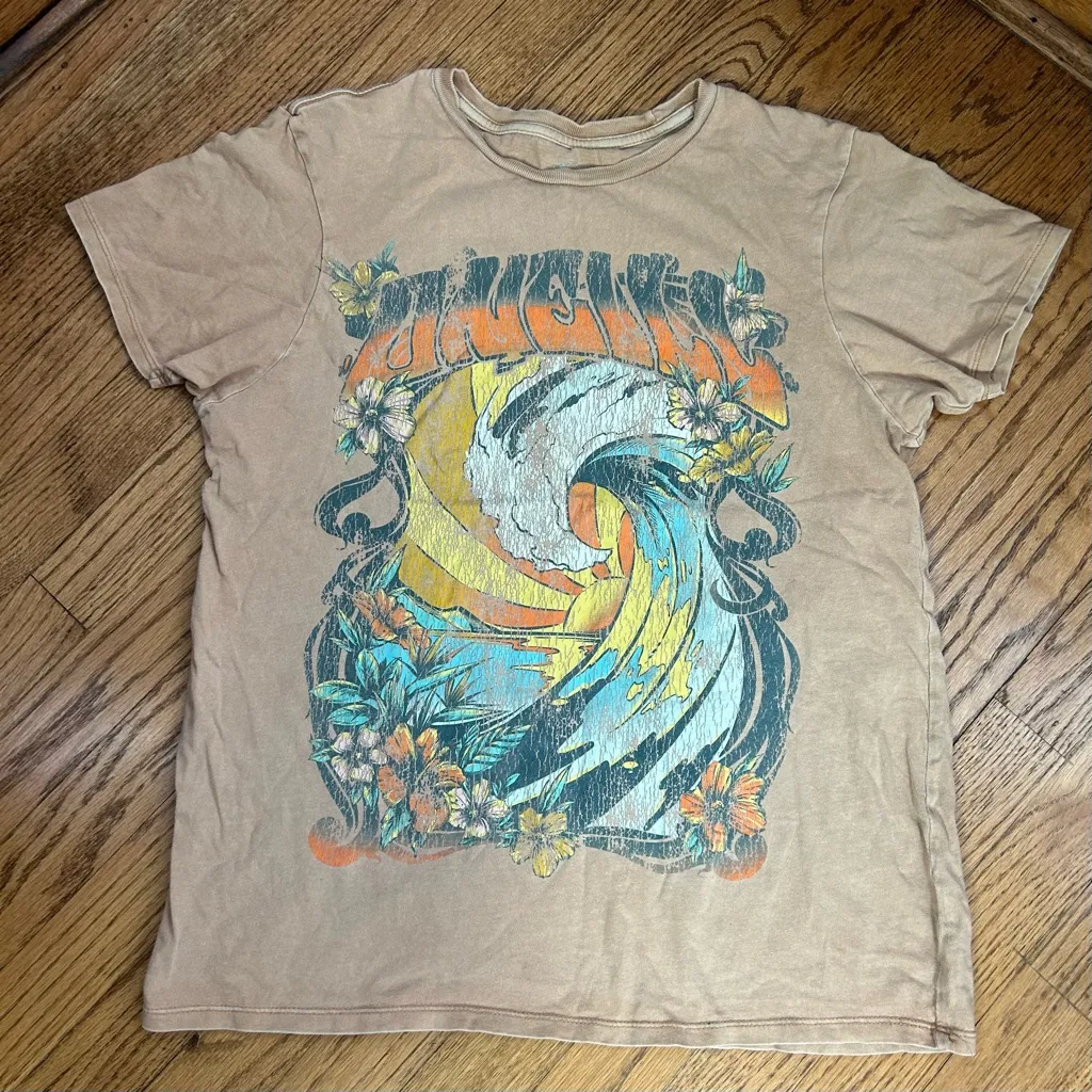 O’NEILL Floral Surfer Graphic Crew Neck Tee Shirt Size XS - Image 5