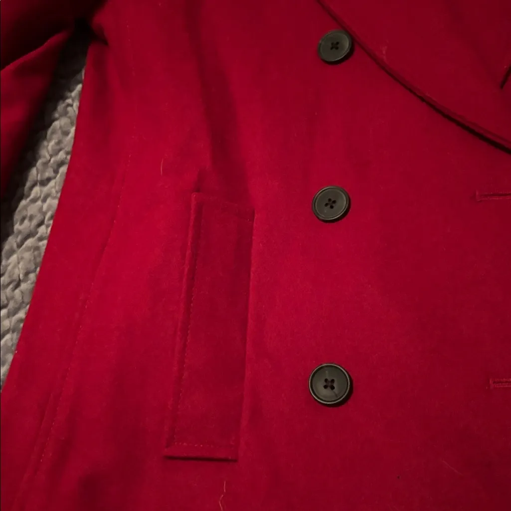 Women’s red Old Navy peacoat - Image 3