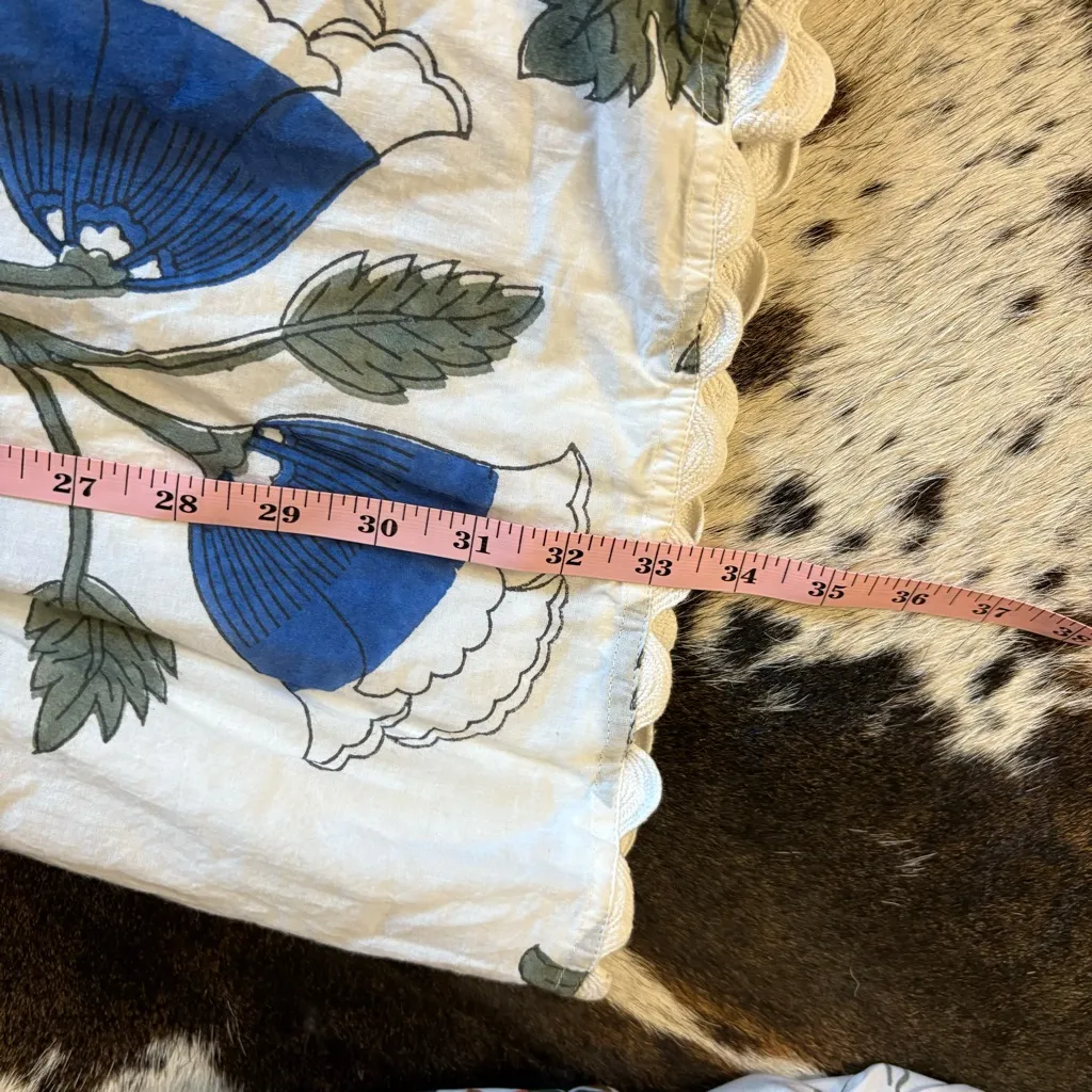 JULIET DUNN White Klein‎ Blue Baby Doll Dress with Bellflower Block Print Size L Size L - Image 11