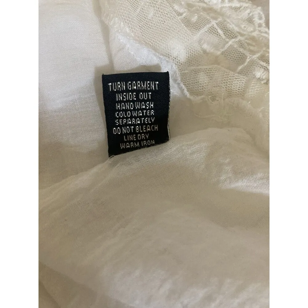 KAKTUS Summer Pullover Layered White Sleeveless Blouse Tank Lace Boho Women's M Size M - Image 10