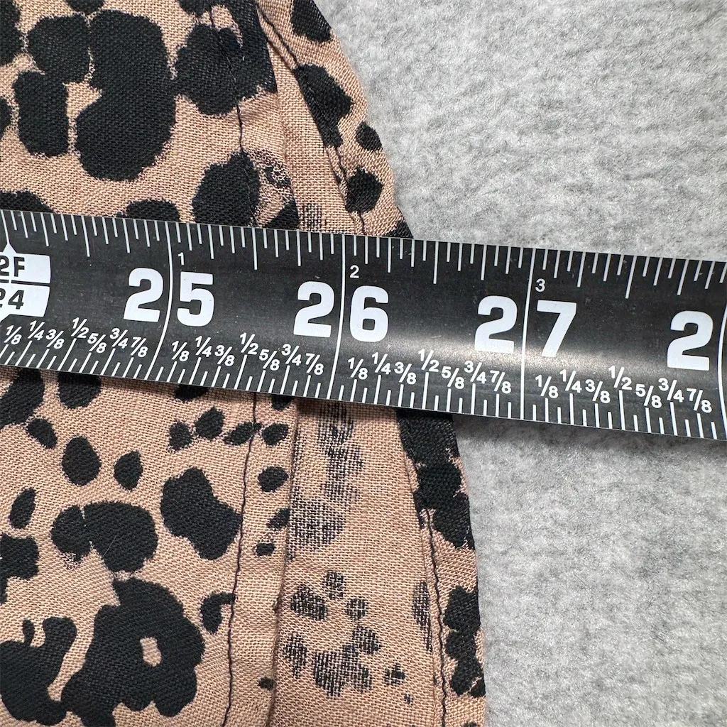 J.Crew Shirt Womens Size M Leopard Print Linen Cotton Button Up Brown Size M - Image 12