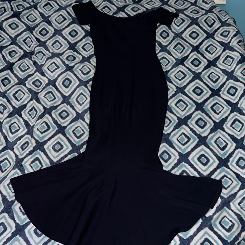 Slip into the Lulus How Much I Care Midnight Blue Off - Image 8