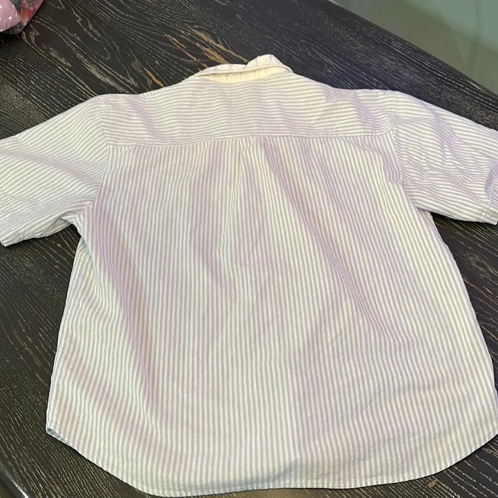 Jane Ashley Vintage BleuWhite Embroidered Shirt Eyelet Lace Collar cotton large - Image 10