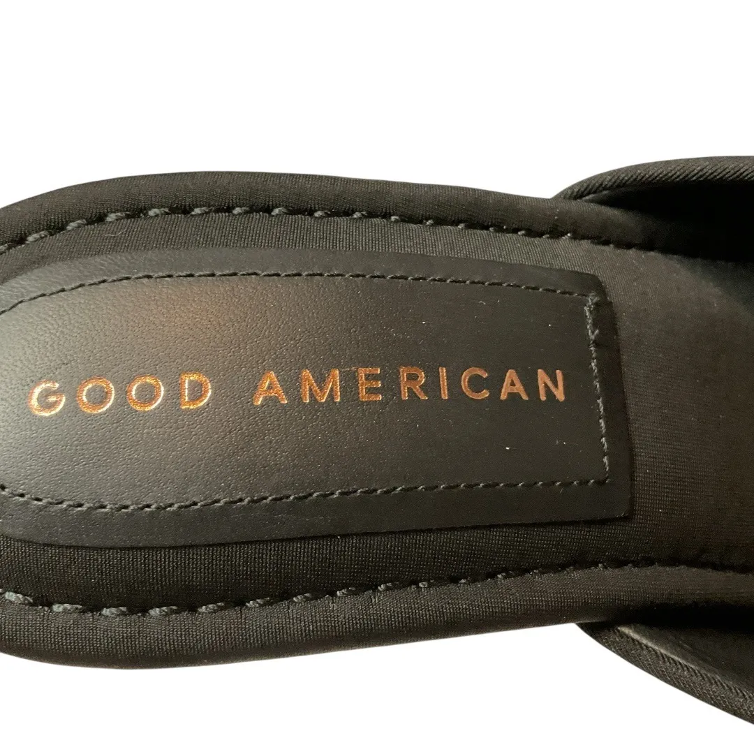 Good American Kardashian Clear Wedge Pointed Sandals Black Neoprene Size 8.5 NWT - Image 9