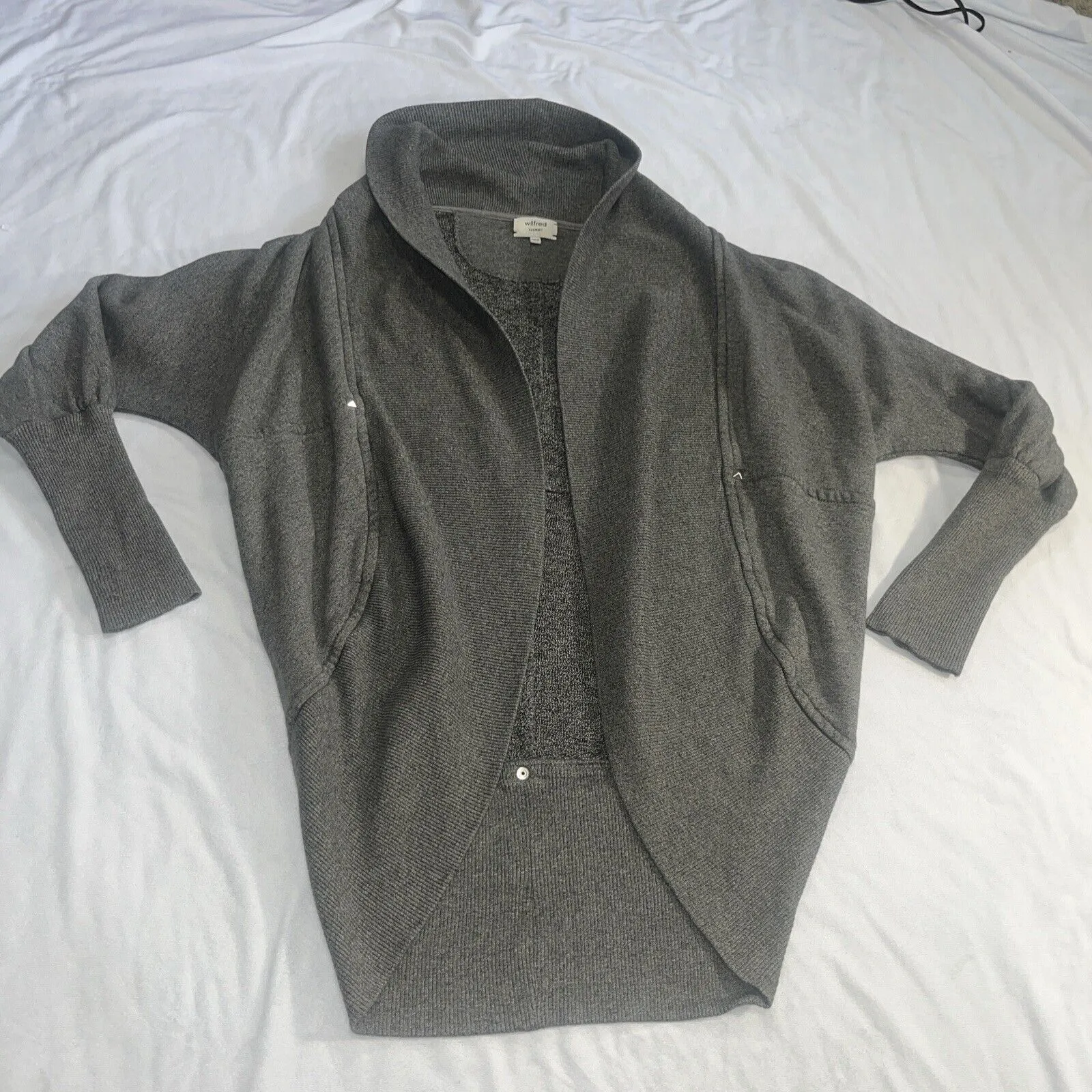 Wilfred Aritzia Gray Diderot Open Front Cardigan Sweater size XXS - Image 1