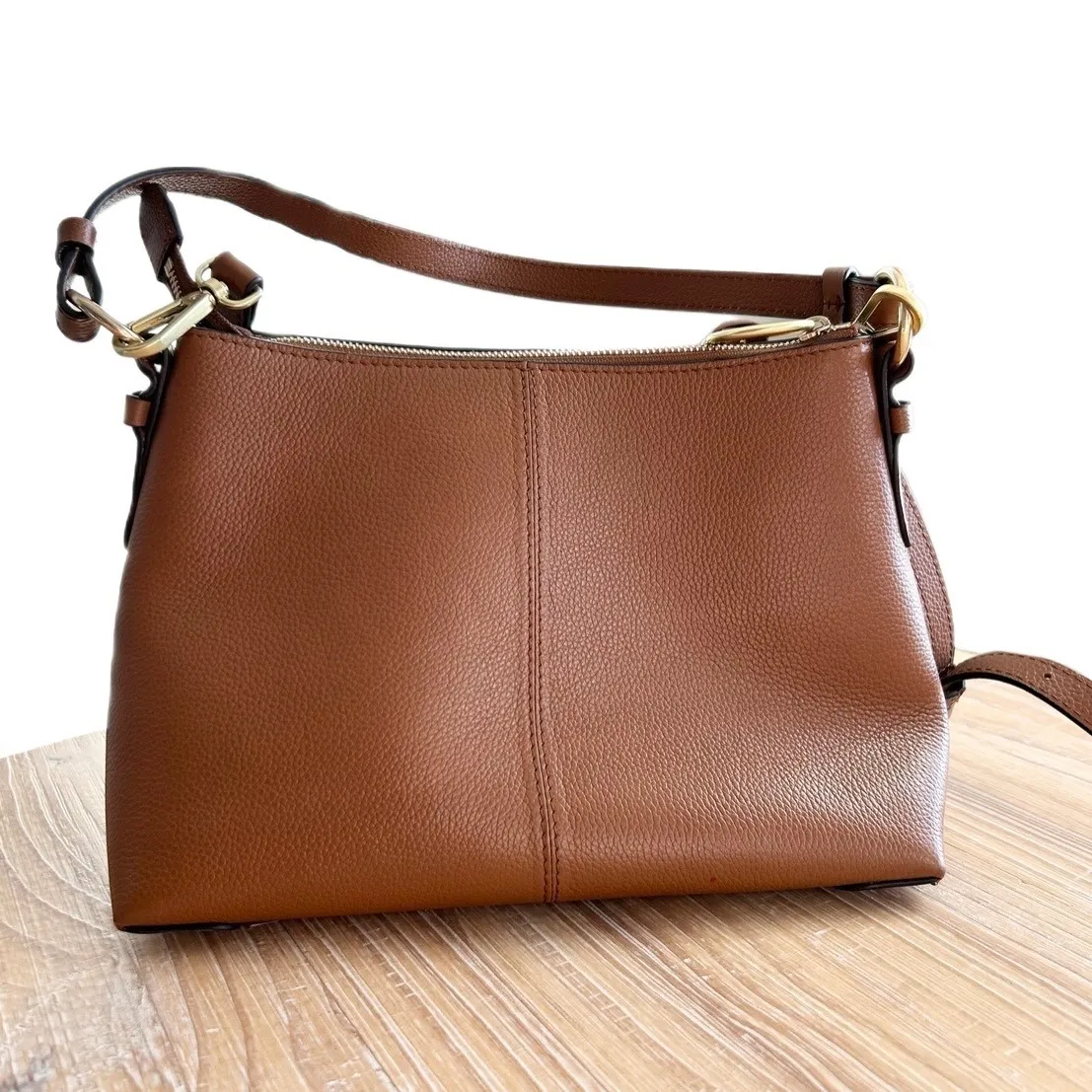 See By Chloe Joan Crossbody Shoulder Bag Brown Leather Suede Ring Accent - Image 2
