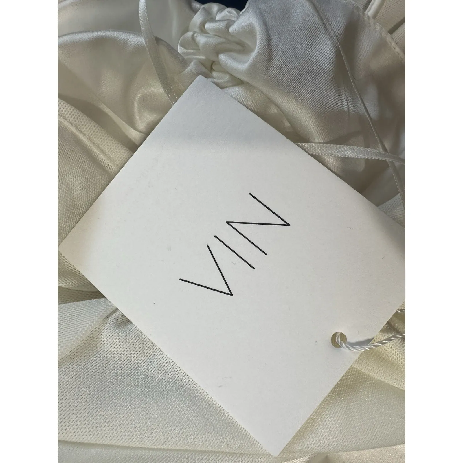 NIA The Label Taurus Top XS White Ruched Satin Corset Bodice Long Sleeve Mesh - Image 7