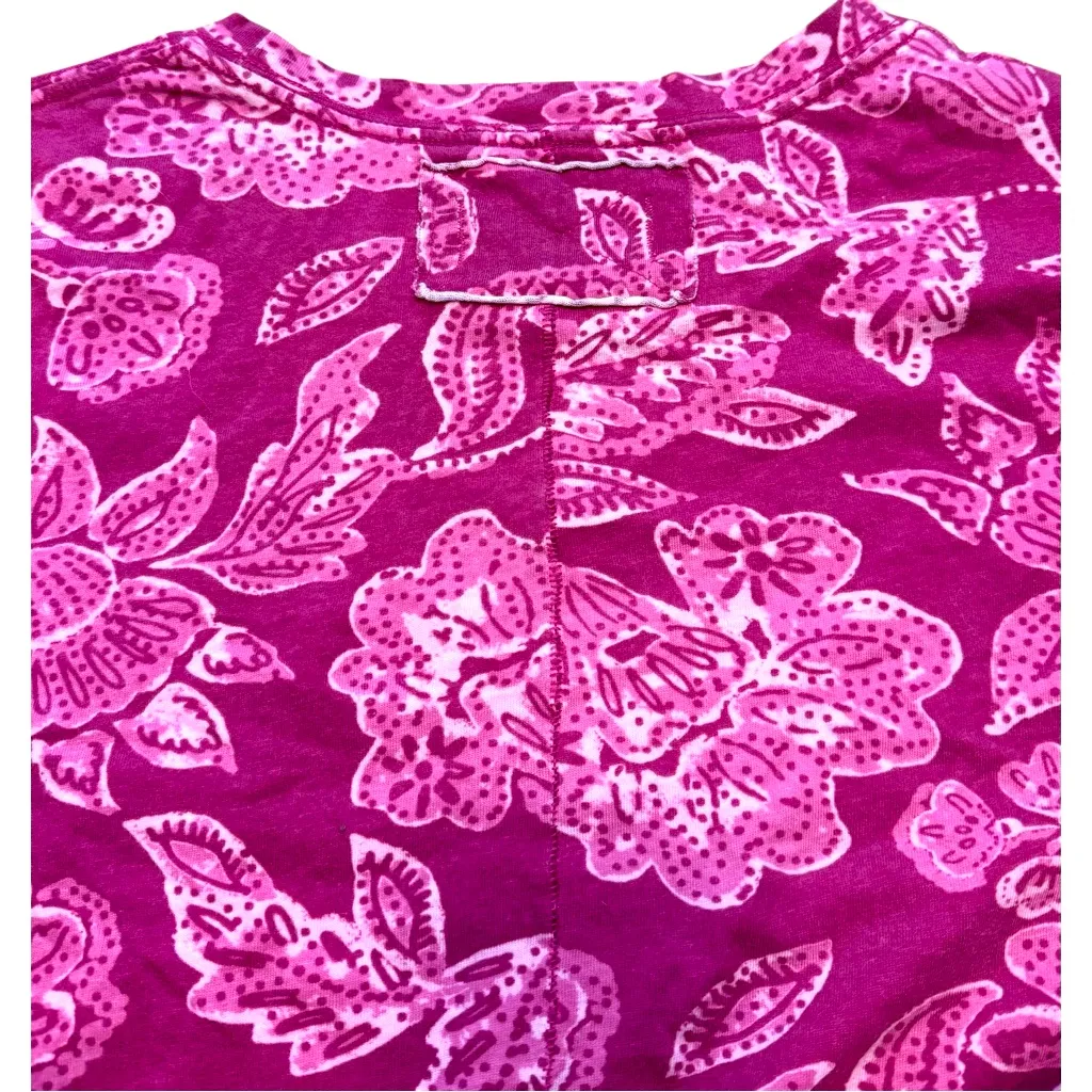 NWOT‎ Free People We The Free Nina Printed Tee Shirt in Magenta Combo XS - Image 6