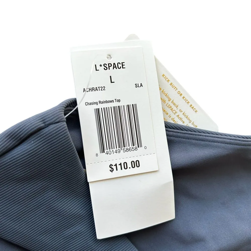 Revolve L*Space L Chasing‎ Rainbows Crop Top Sports Bra Gray Boho Hippie Sporty - Image 4