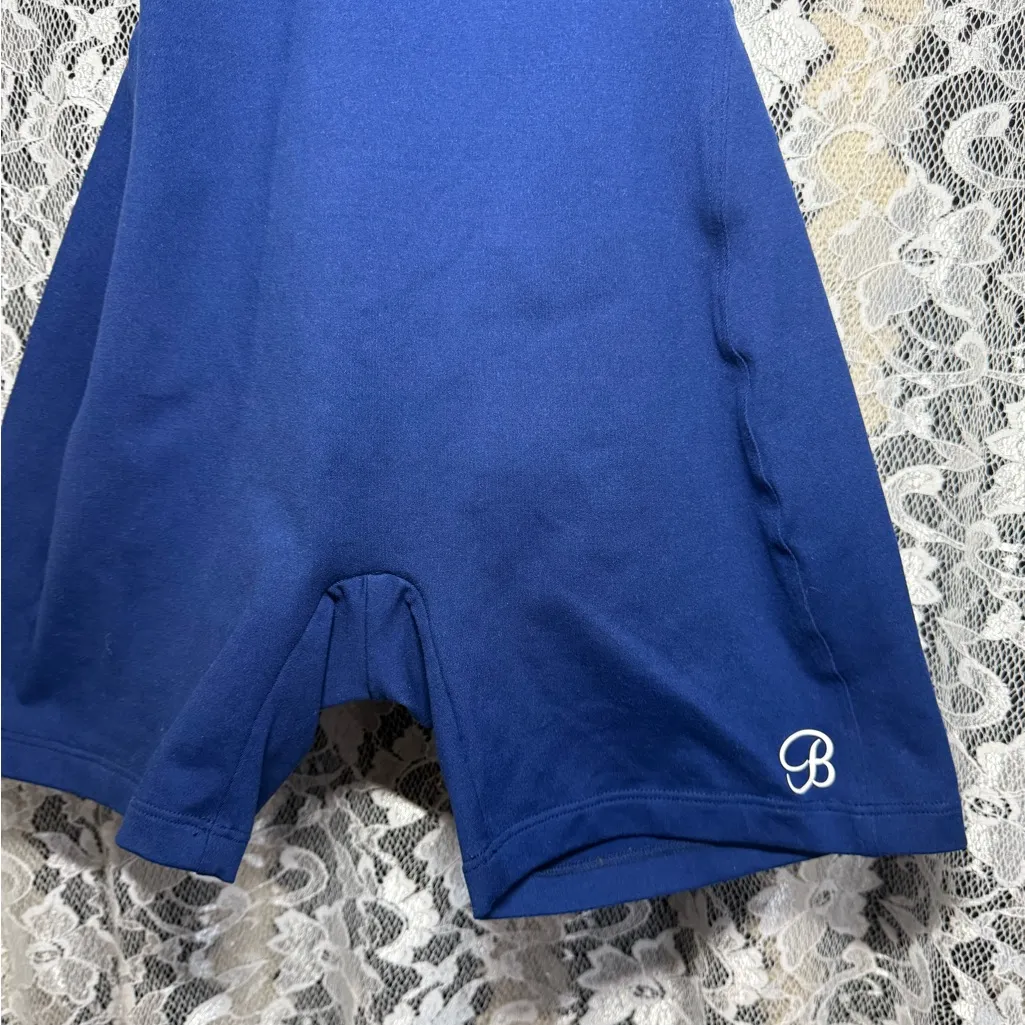 Bombshell Sportswear laced up dark cobalt blue shorts jumpsuit small like new - Image 3