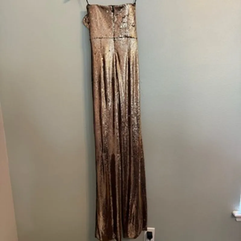 new dress the population lasr sequin strapless jumpsuit size xs - Image 3