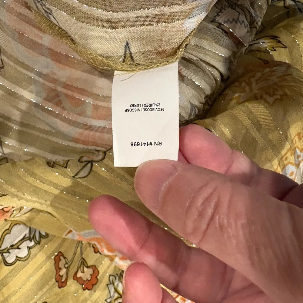 Ramy Brook floral v-neck blouse top long sleeve sz XS - Image 5