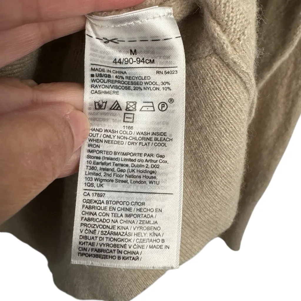 Banana Republic Italian Wool Cashmere Blend Tan Sweater - Image 5