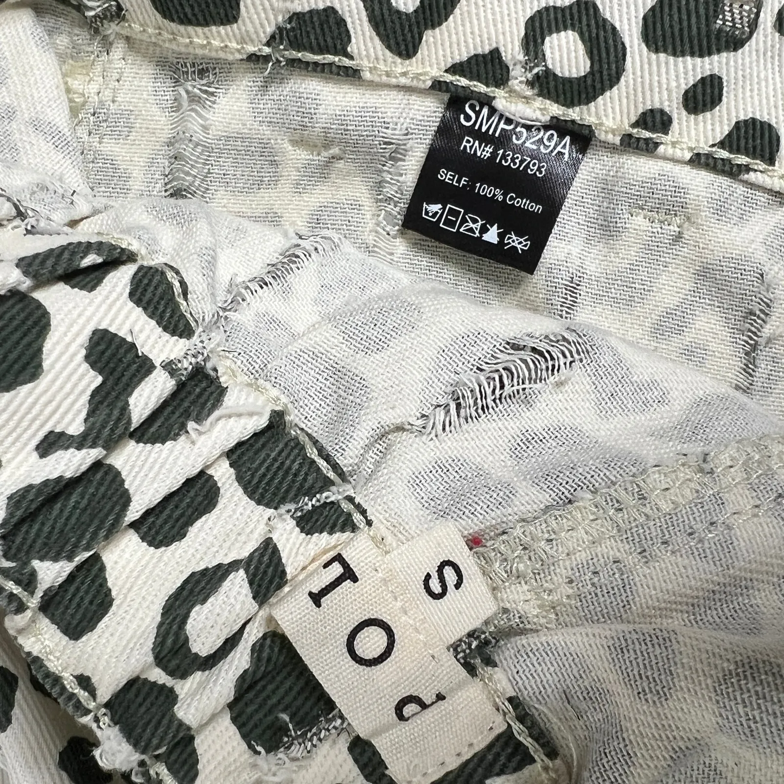 POL Leopard Patchwork Pants Crochet Lace Boho Cottagecore Drawstring Small - Image 4