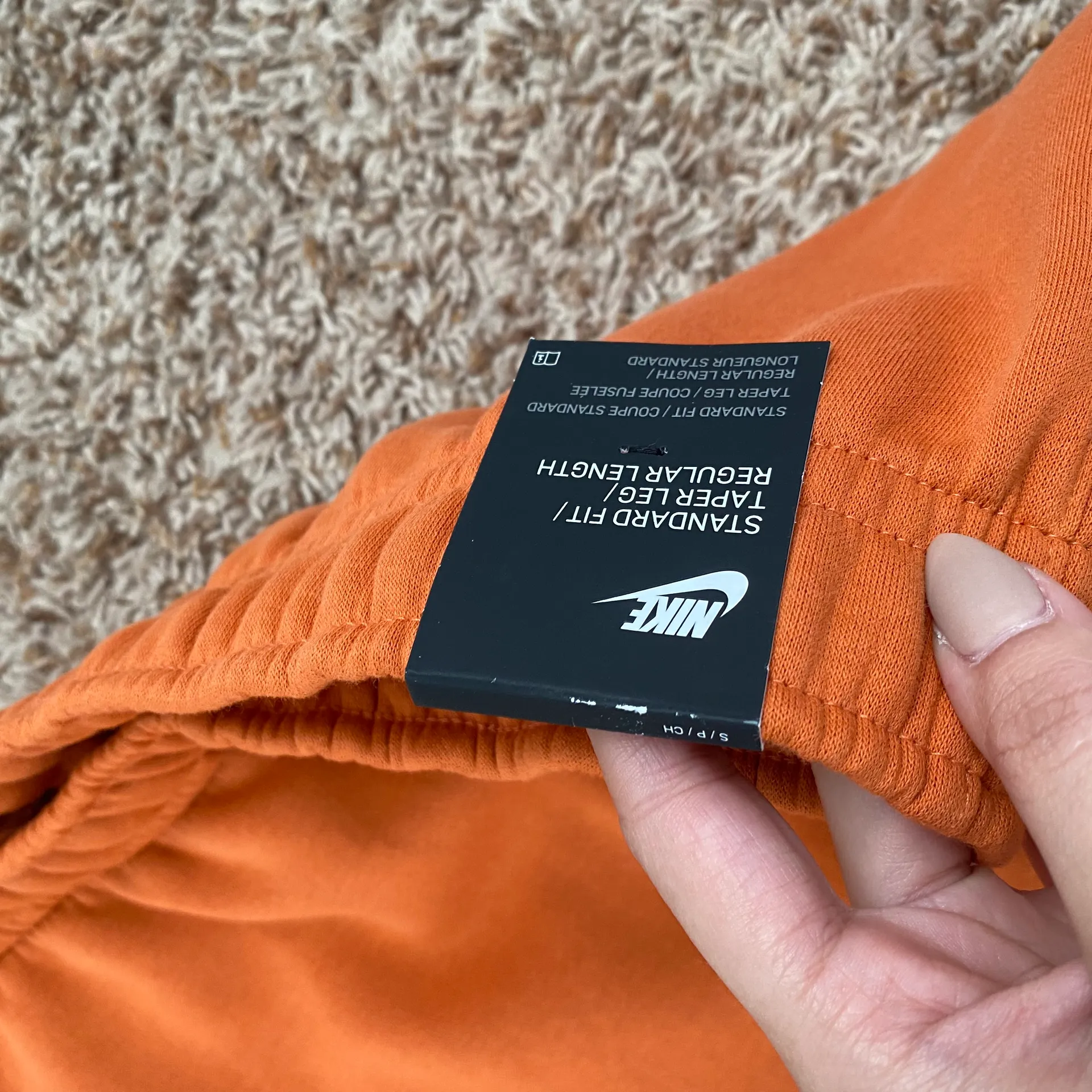 Nike Swoosh Orange Sweatpants - Image 6