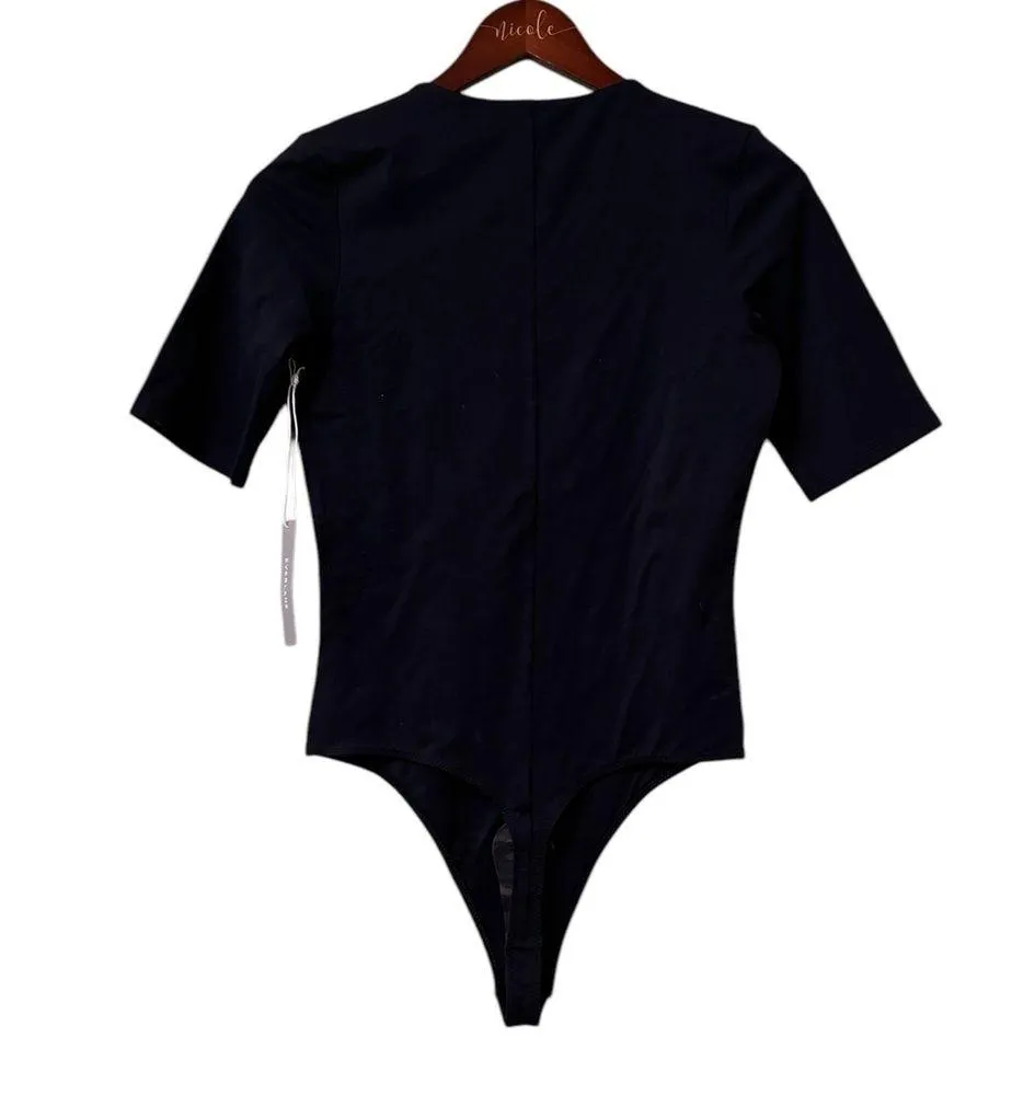 NWT Everlane Black The Short Sleeve Crew Neck Bodysuit-Size Large - Image 6