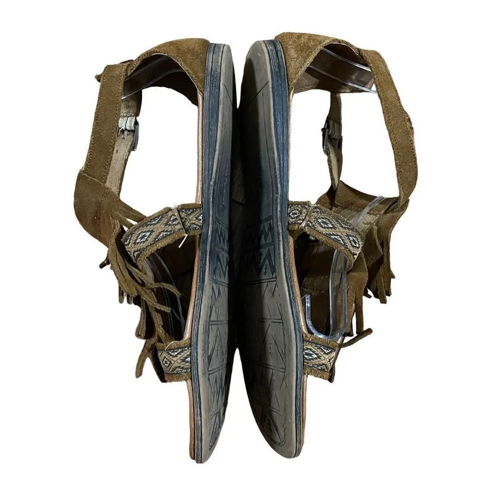 Minnetonka Dusty Brown Maui Womens Suede Leather Fringe sandals - Image 6