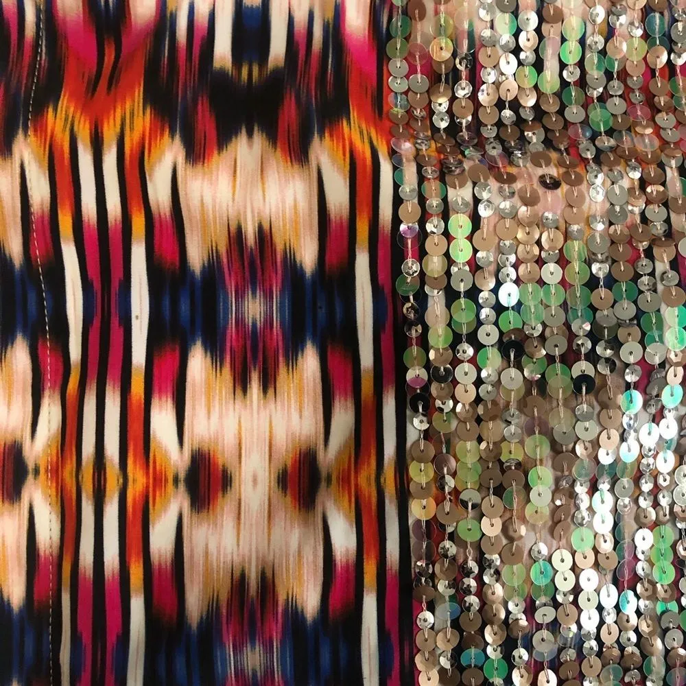 Le Superbe MultiColor Gia Shine Sequin Wrap Skirt Pink Size 0 - Image 7