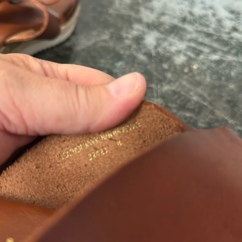 Bertuchi Brown Leather Made in Spain Wedge Slide Sandals Size 8 - Image 6