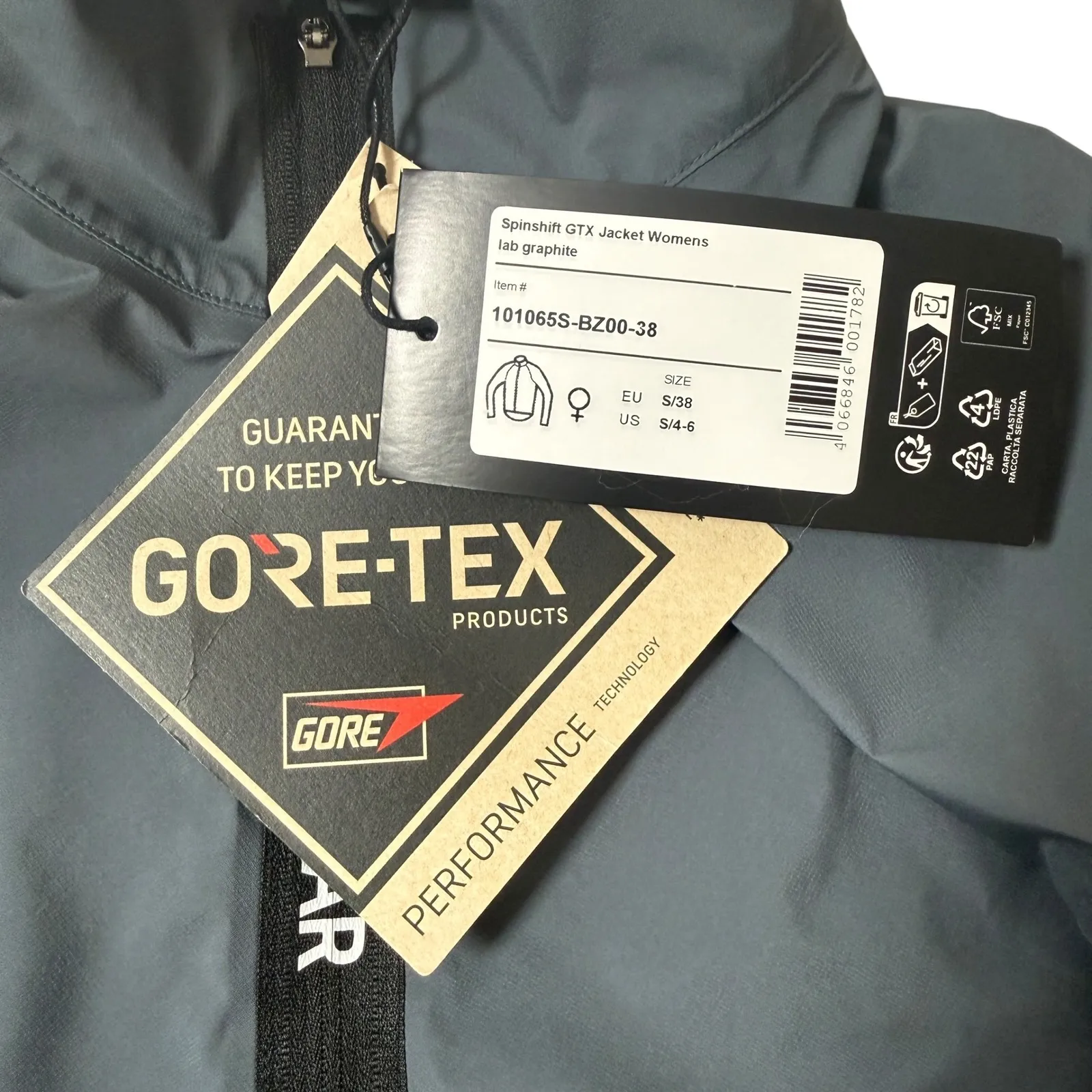 GoreWear Spinshift GTX Jacket Womens Lab Graphite Gore Tex Cycling Rain Size S Gray - Image 7