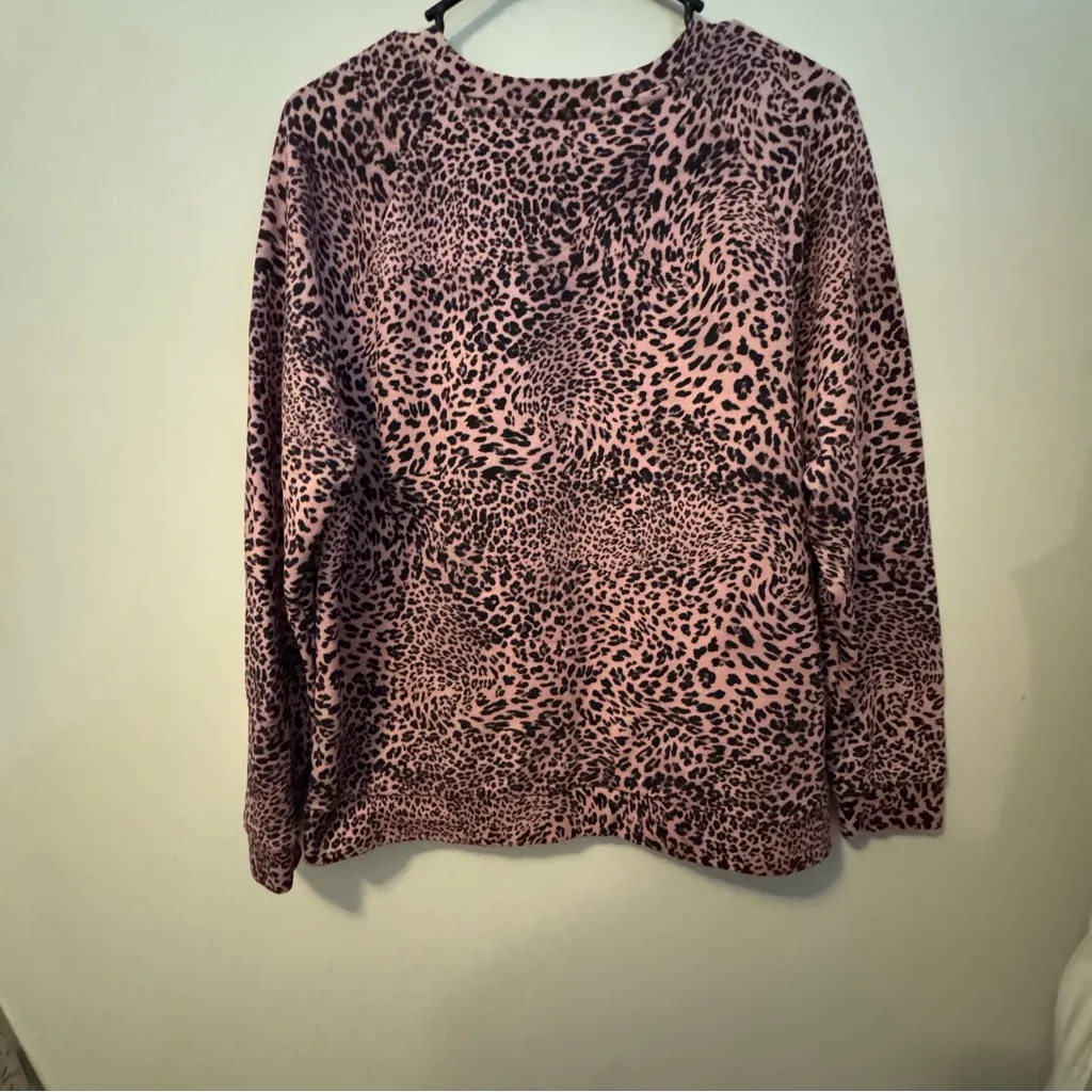 Whistles Pink Animal Print Long Sleeve Top Size L - Image 6