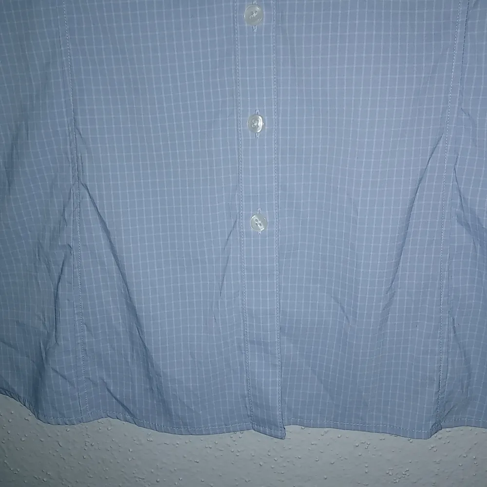 Oobe S Robin's Egg Blue Fitted Woven Checked Button Down Shirt - Image 9