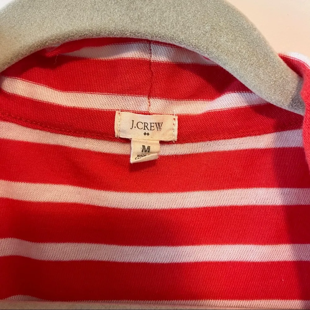 J Crew Factory Coral & White Striped Oversize Cardigan M - Image 3