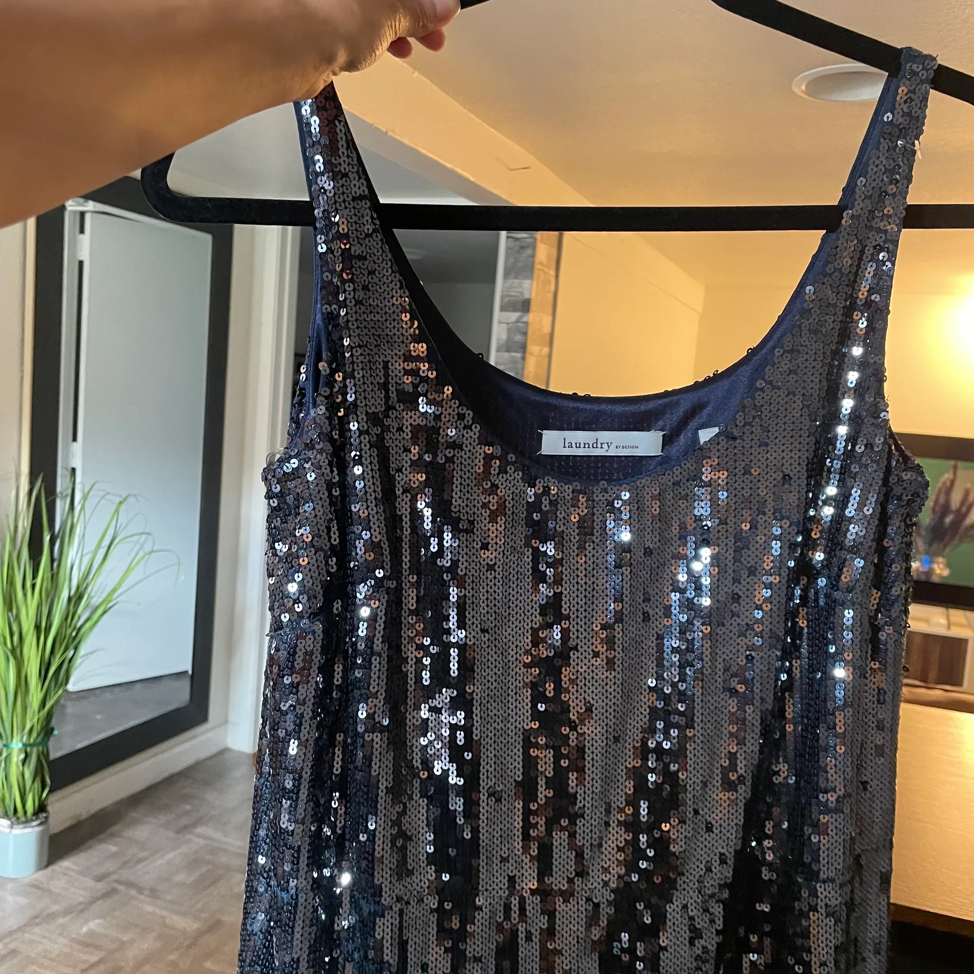 laundry by design navy blue slip sequin Dress  - Image 5