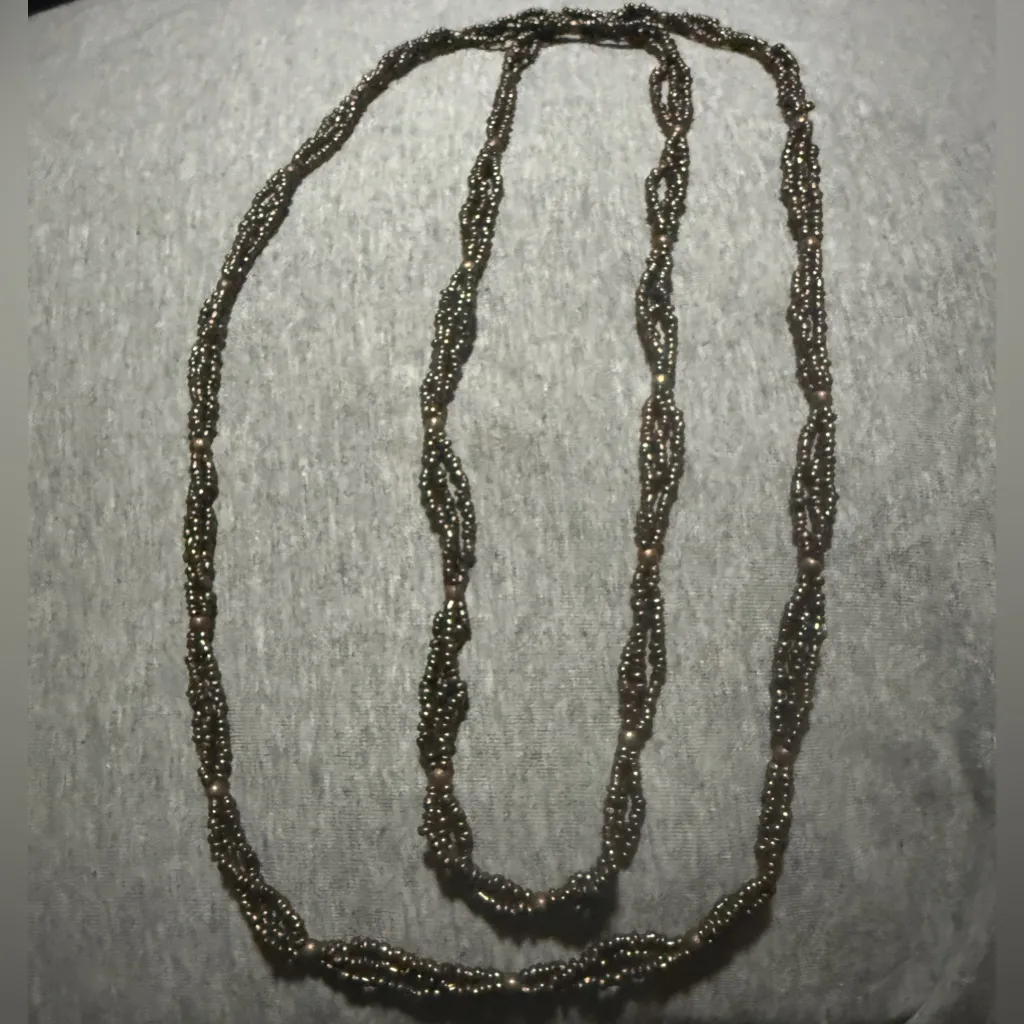 Black Double Beaded Necklace - Image 2