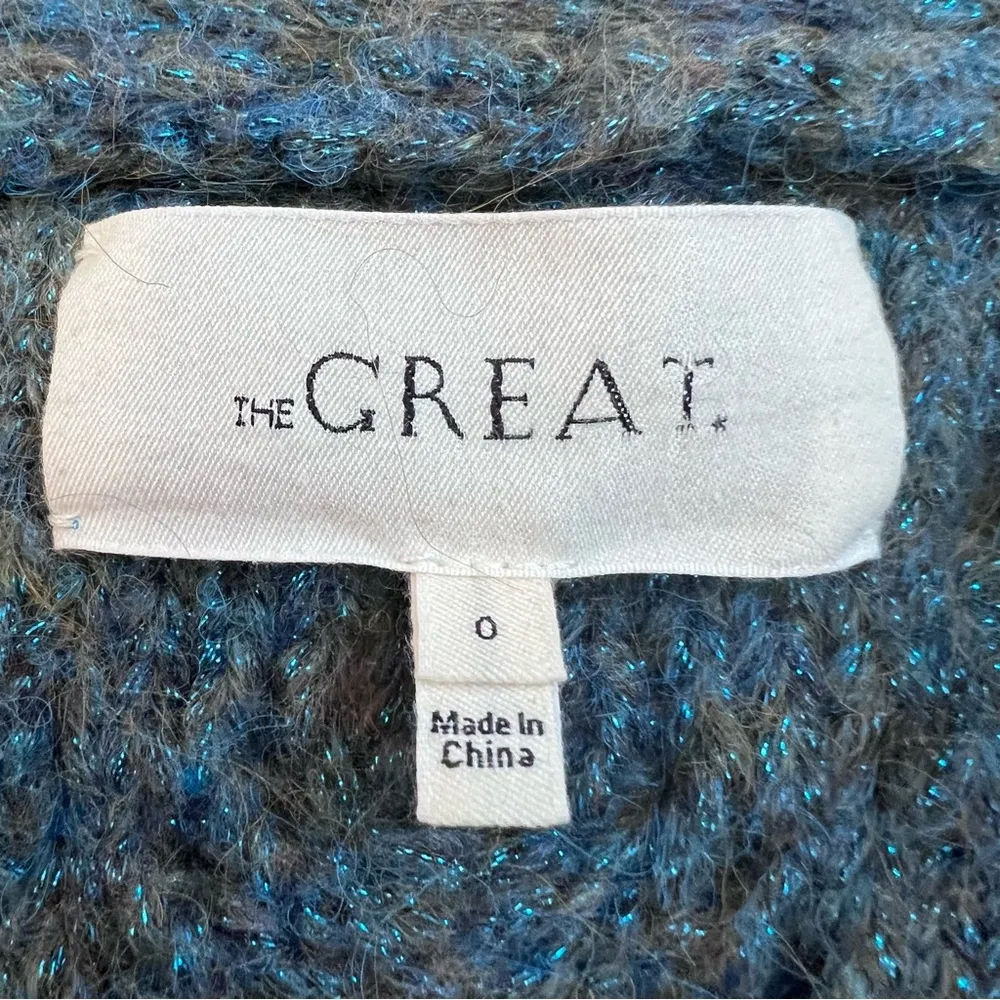 The GREAT. The Frond Montana Cardigan Pine Needle Shimmer - Image 6