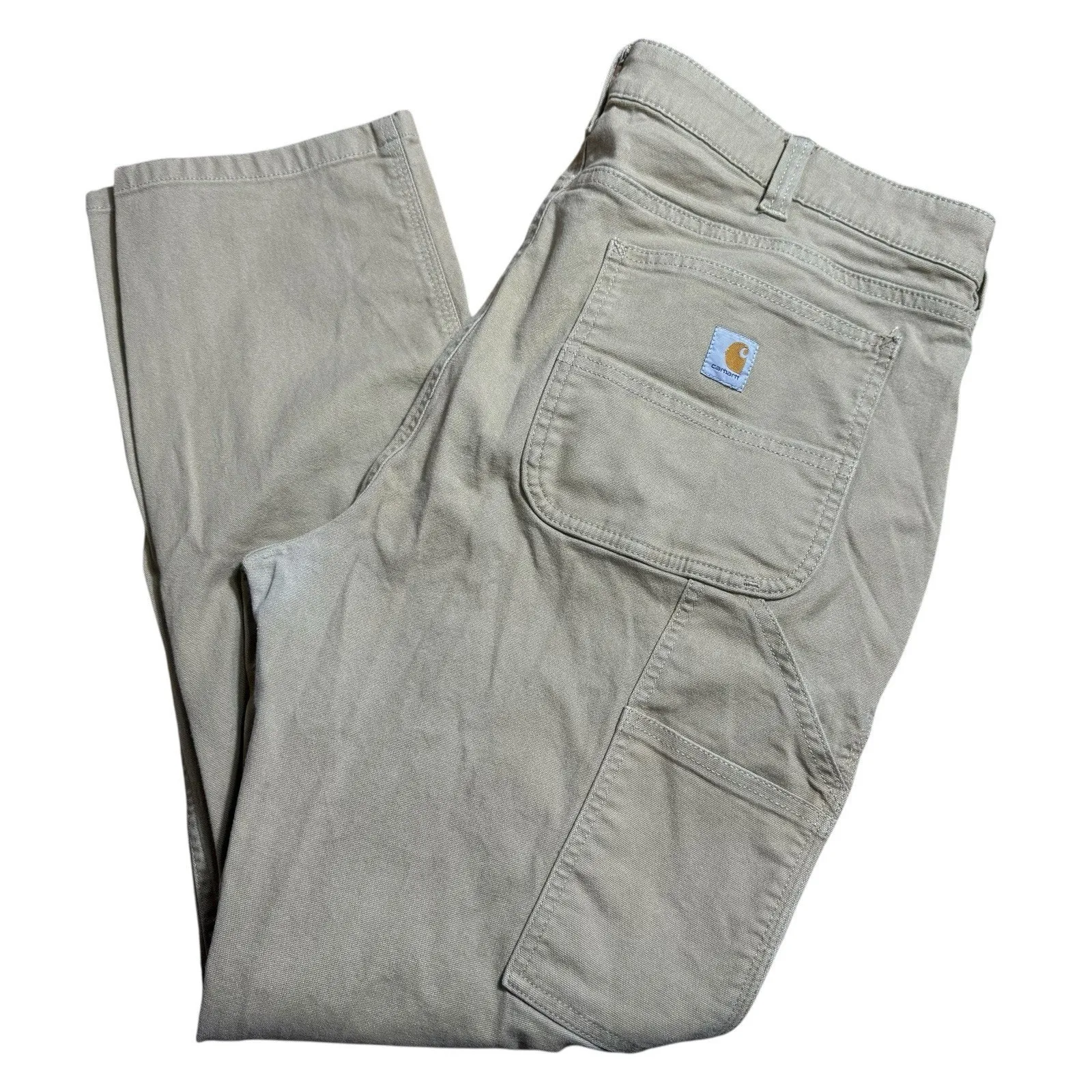 Carhartt Pants Womens 18 Khaki Rugged Flex Relaxed Fit Work Utility BN5113-W - Image 3