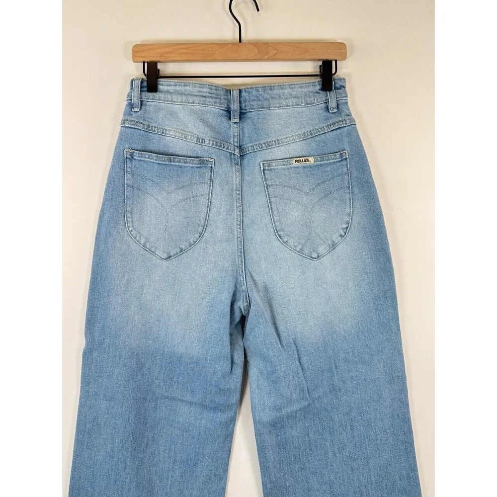 Rollas Womens Jeans Blue Denim High Rise Wide Leg G Day Mate Medium Wash Size 30 - Image 11