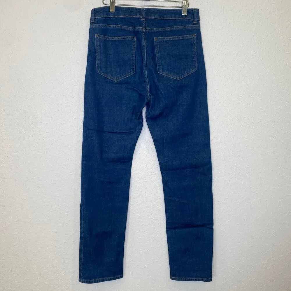 Boden The Harrogate Jean Dark Denim Cotton EUC Sz 8 Straight Slim Leg - Image 4