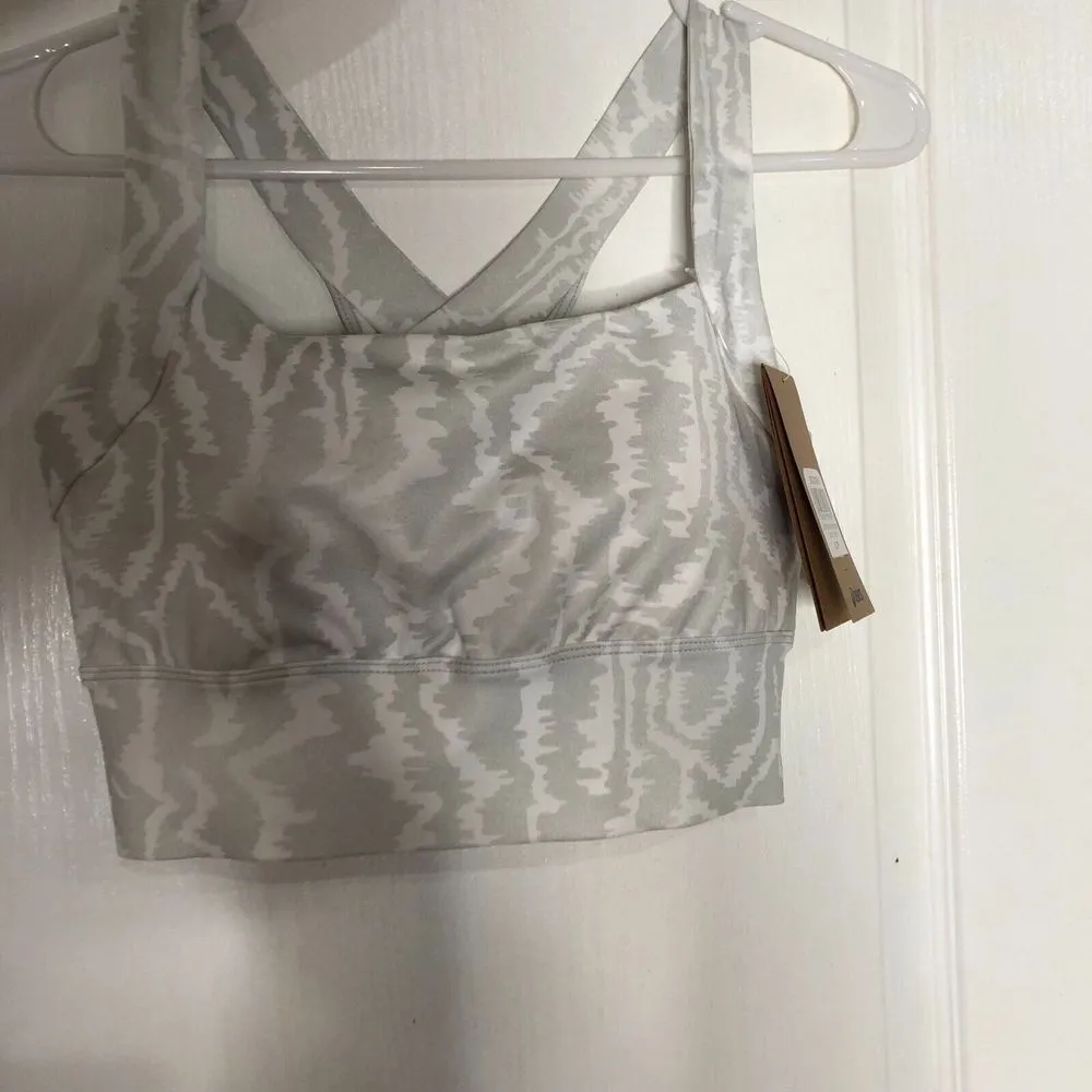 Asics Womens Sports Bra S‎ Gray 92 Love Core Train Printed Activewear NWT - Image 2