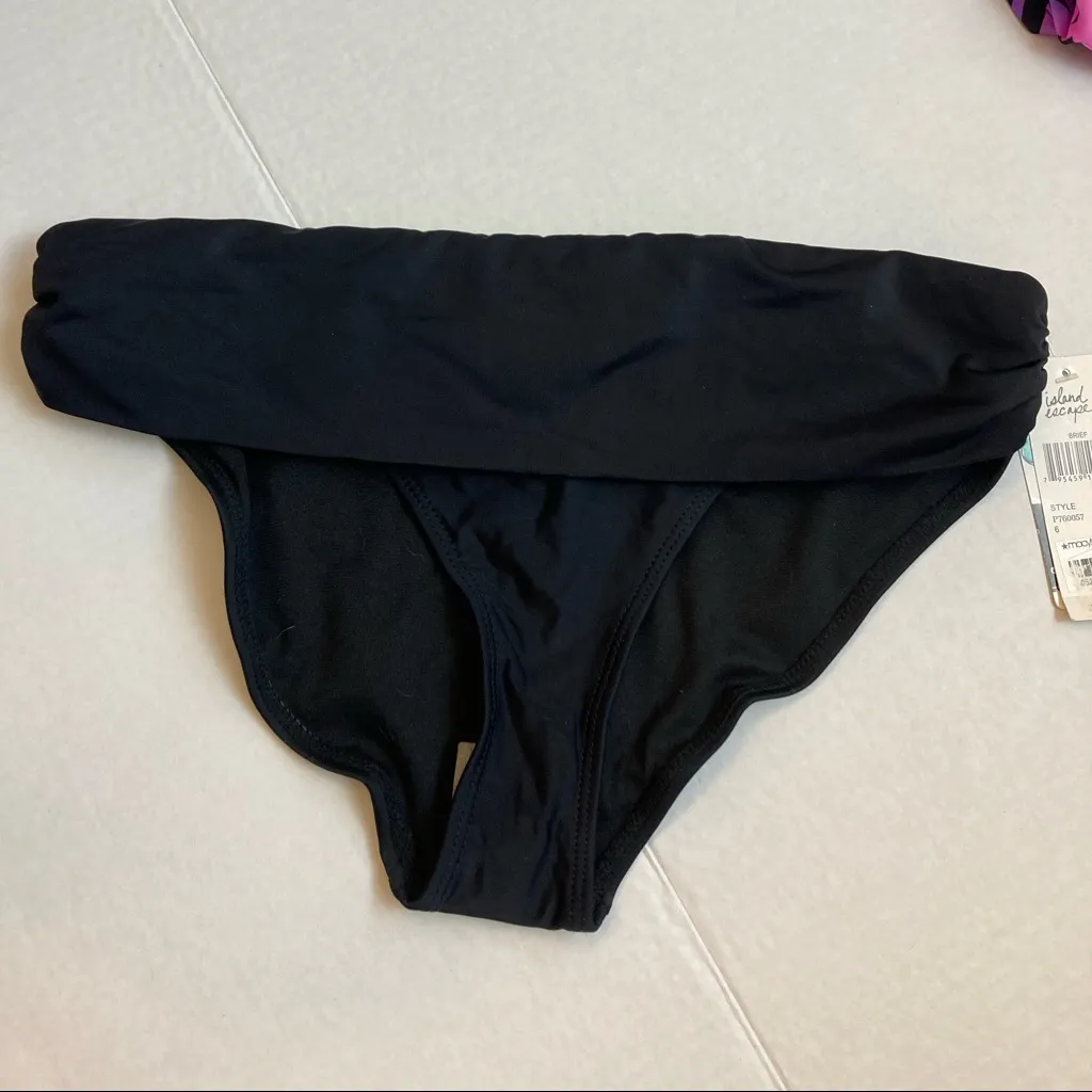 🌞Island Escape Hawaiian tankini & black bikini bottoms A171 Purple Size 6 - Image 5