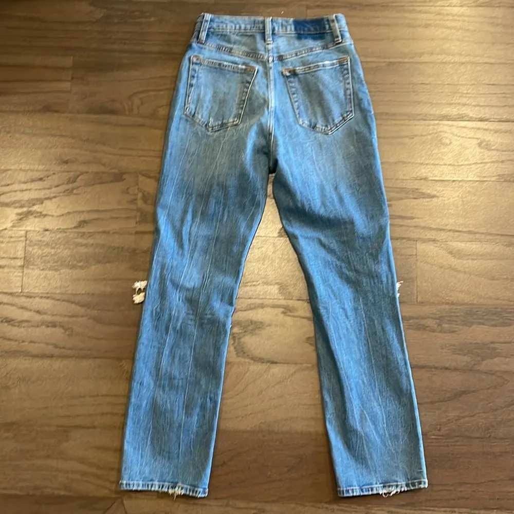 NWT Abercrombie and Fitch Ultra High Rise Destructed Ankle Straight J… - Image 4