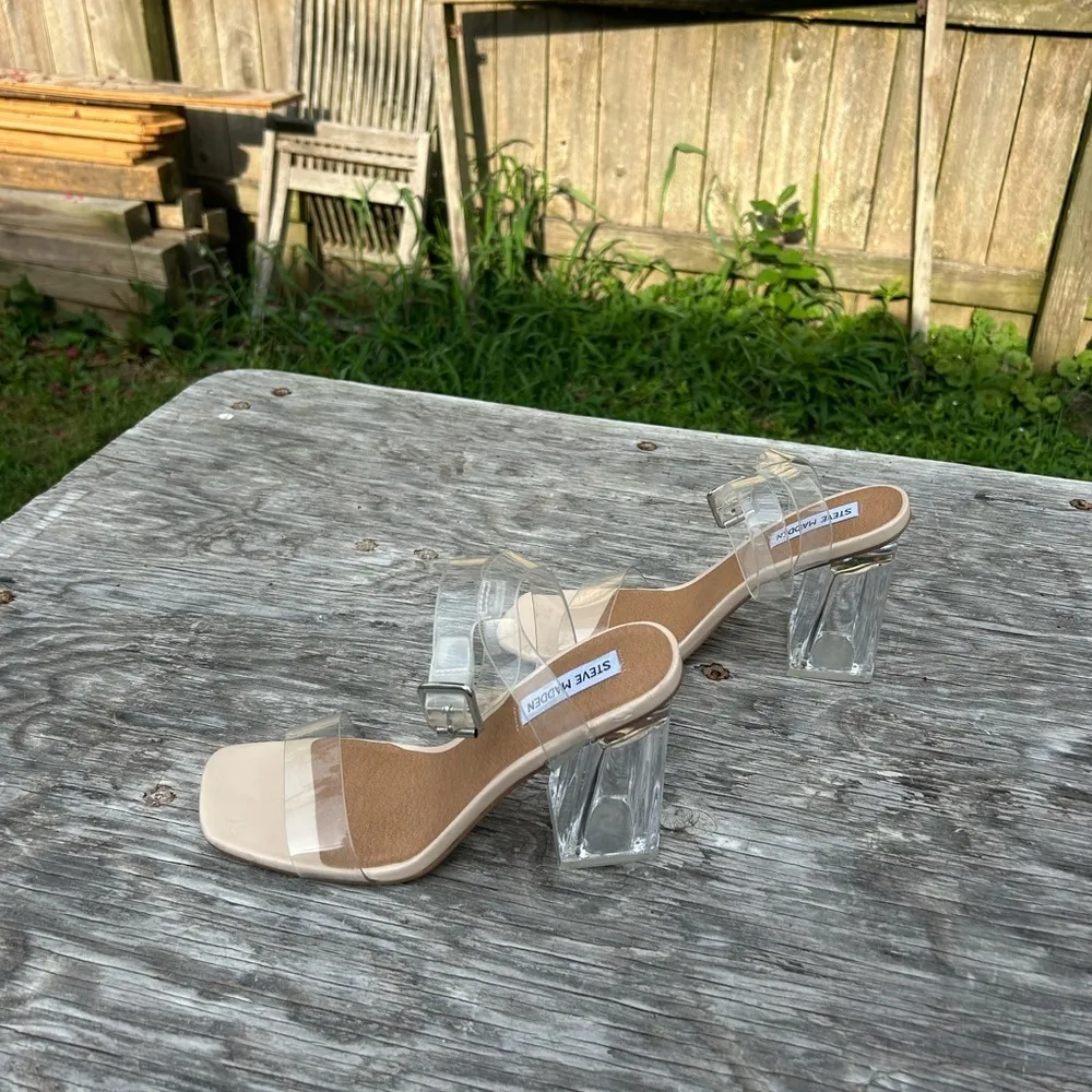 Steve Madden Clearer Clear Sandal block heel size 9‎ - Image 6