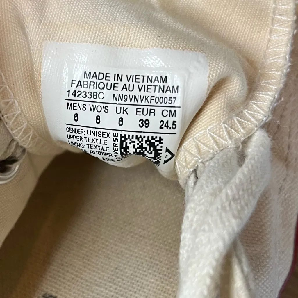 Converse All Star Chuck Taylor 70 Low Top Lace Up Sneakers Ivory Mens 6 Womens 8 - Image 10