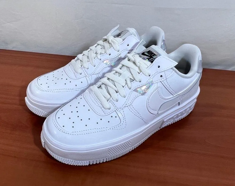 Nike Air Force 1 Fontanka Triple White Iridescent Women's Shoe Size 8  SKU#24430 - Image 6