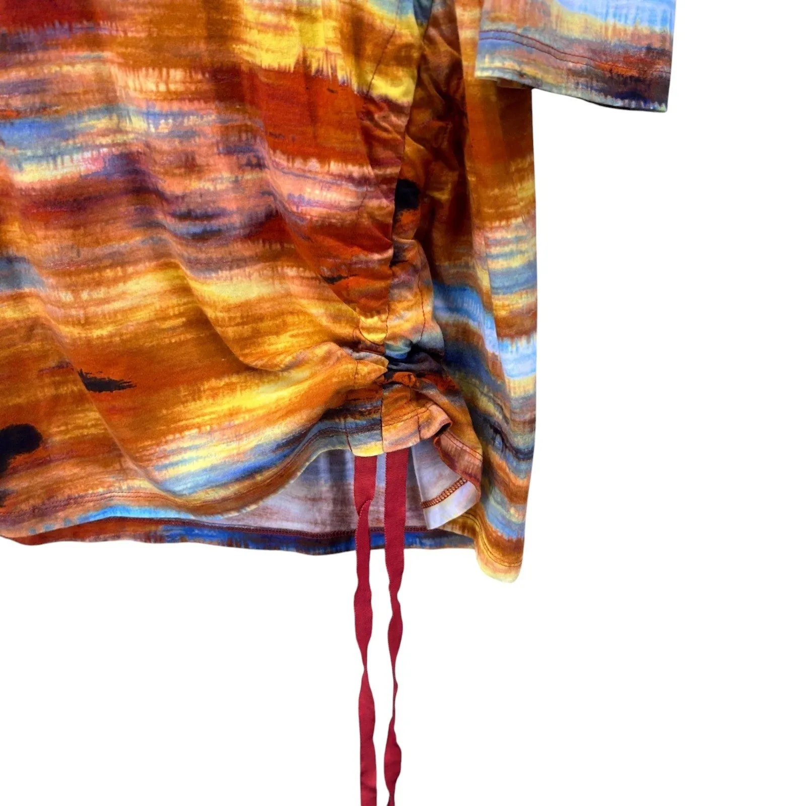 LOGO By Lori Goldstein Tunic Blouse‎ Size 3X Sunset Maximalist Abstract Eclectic - Image 5