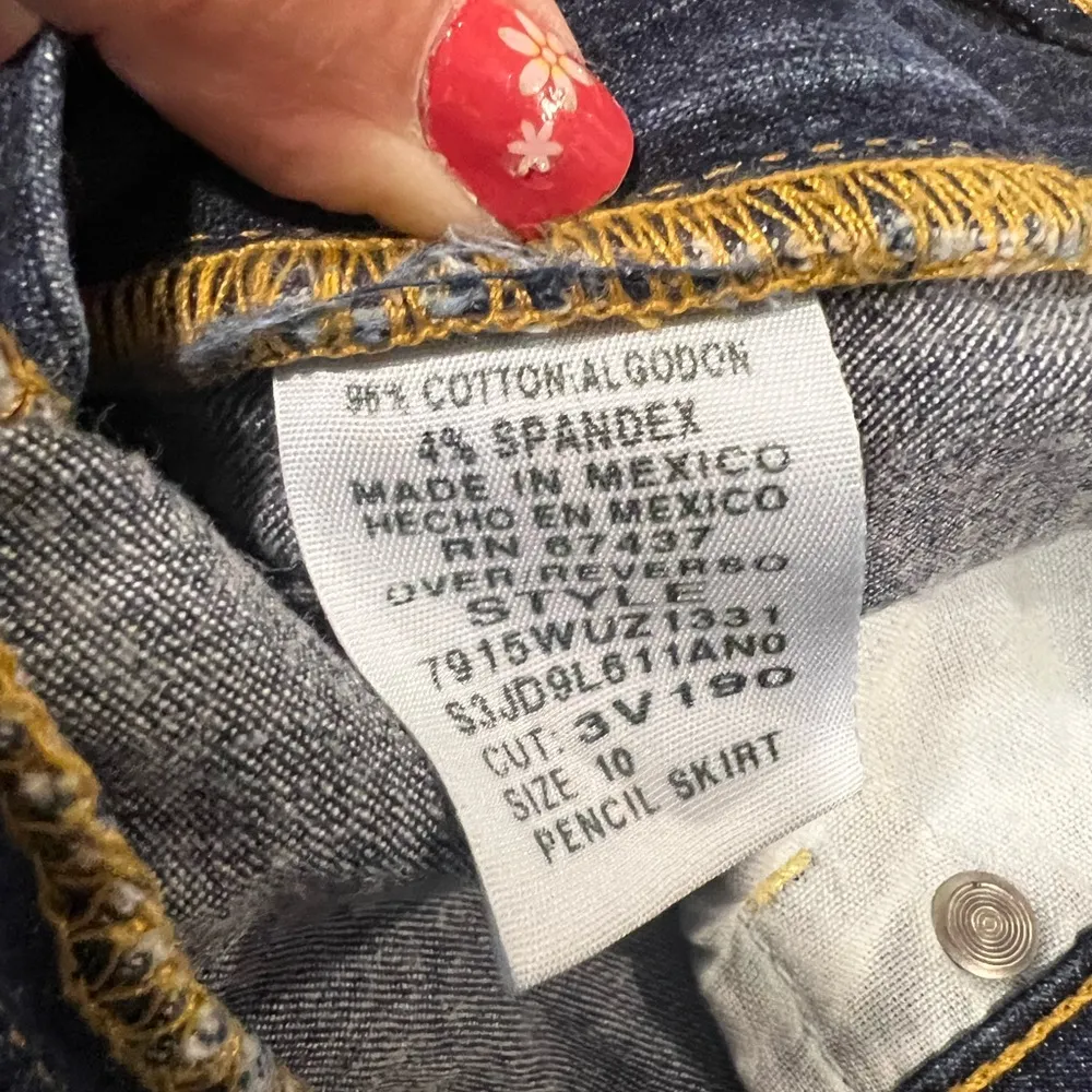 Vintage Y2K Ralph Lauren Jean Pencil Skirt Size 10 - Image 7