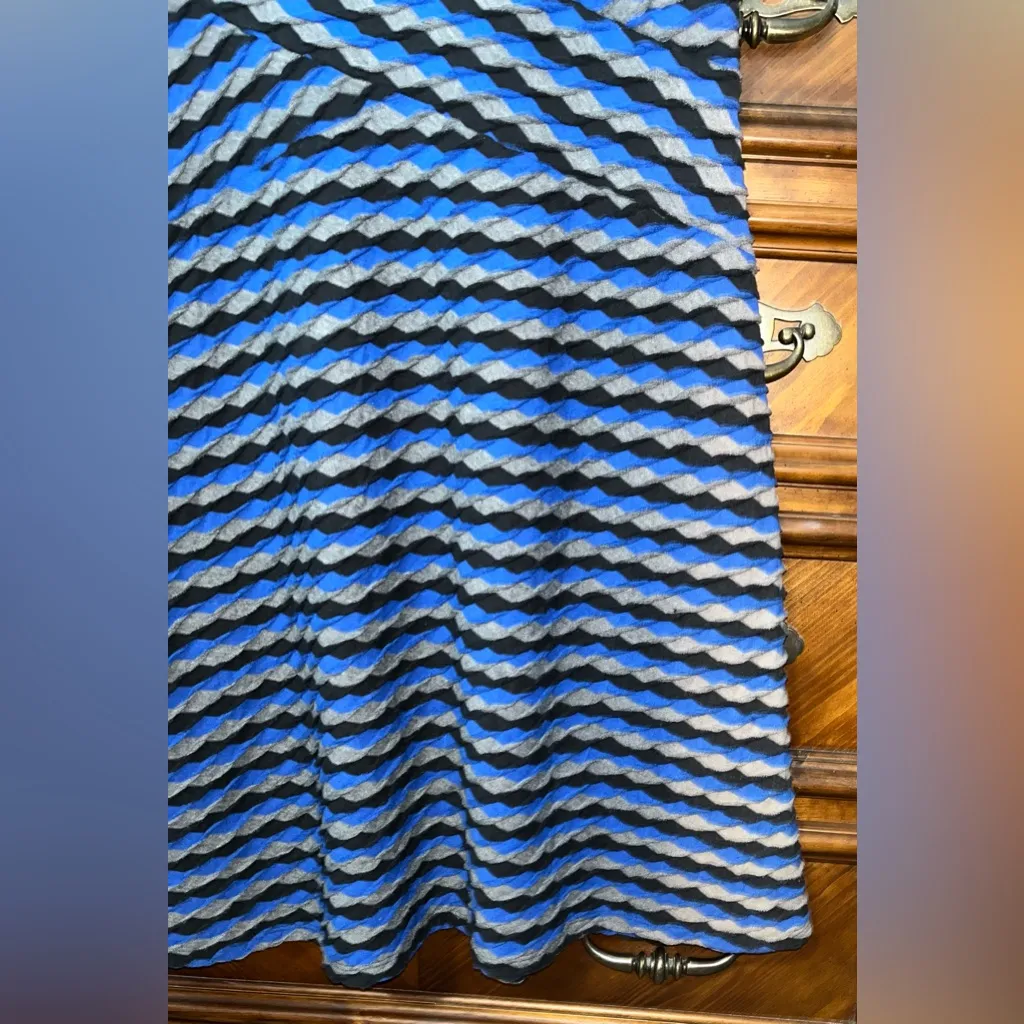 Spense Sleeveless Geometric Pattern Dress 19” P2P Blue Size 8 - Image 5