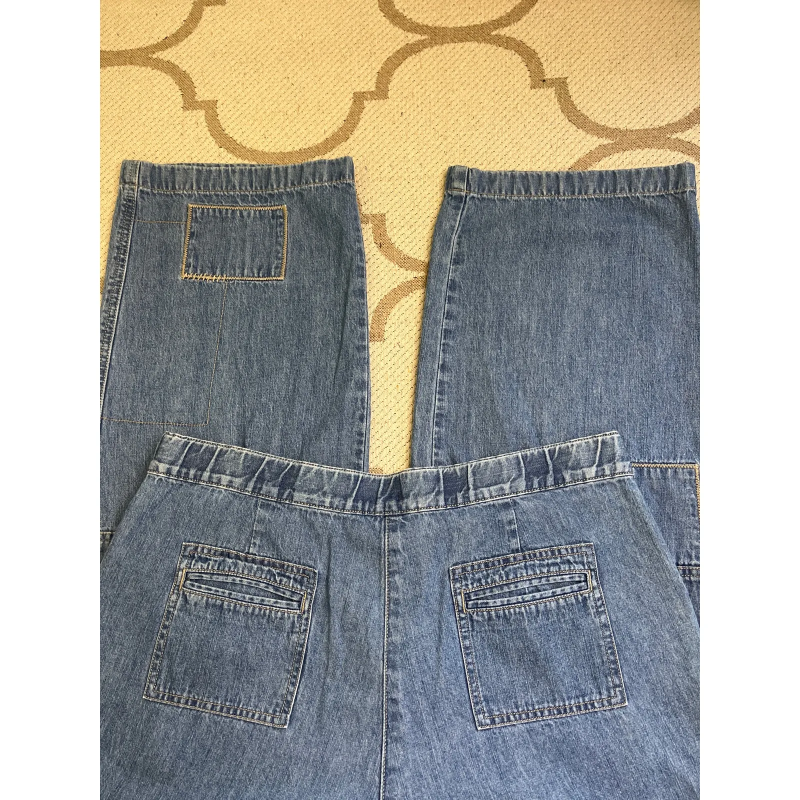 J.Jill cropped patchwork blue jeans, size 12 - Image 14