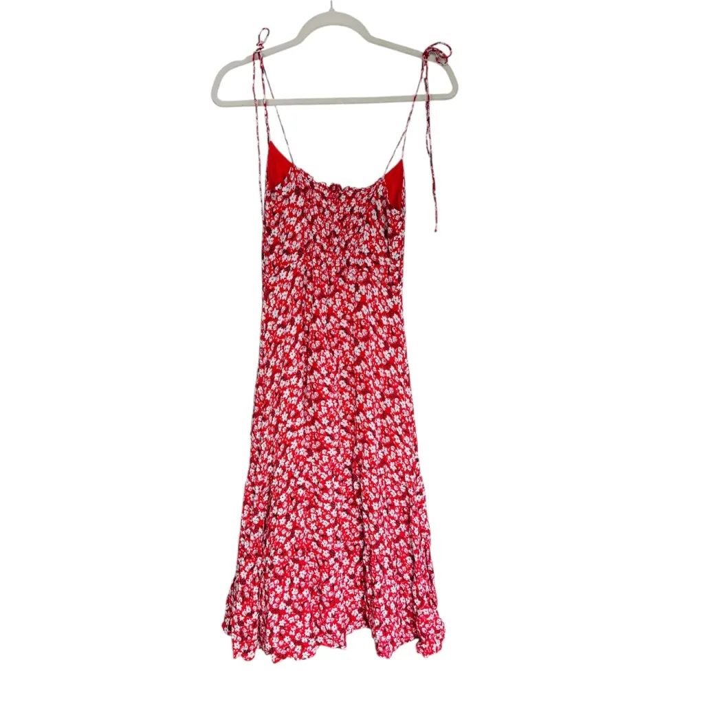 Reformation red floral midi dress EUC - Image 4