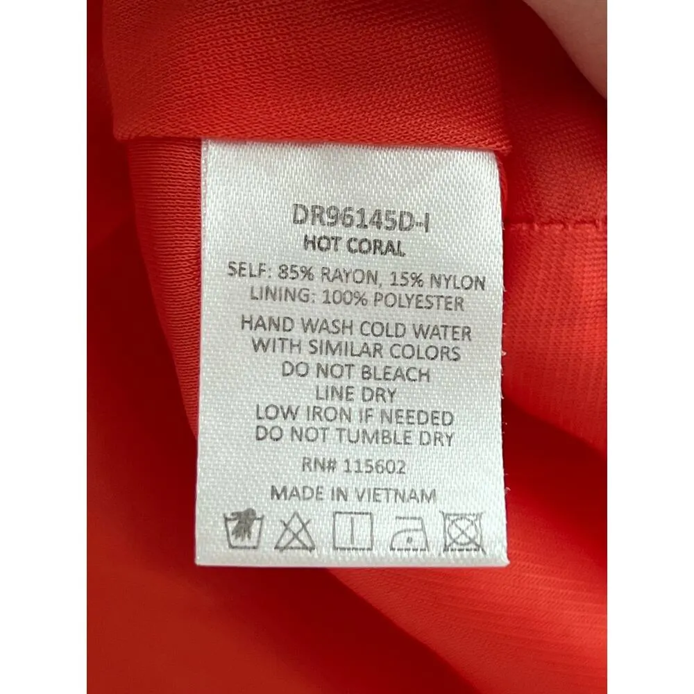 Lush hot coral orange flutter sleeve wrap Mini dress summer coquette cowgirl - Image 9