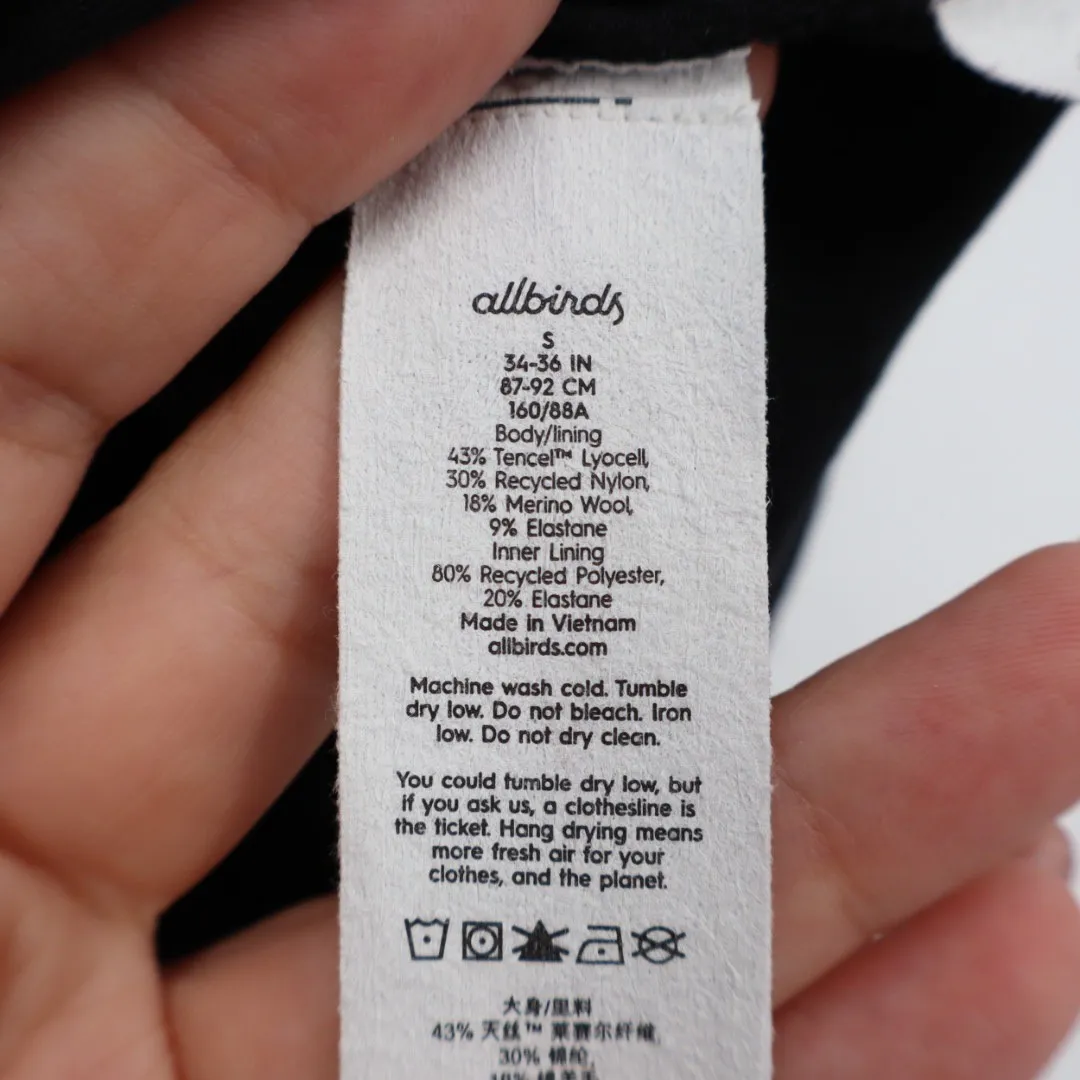 allbirds Black Ribbed Racerback Crop Tank Top Size S Made in Vietnam Carbon - Image 5