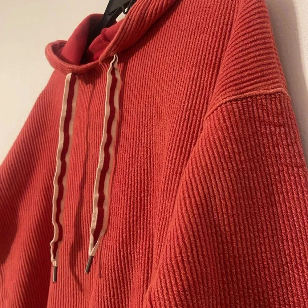 Aerie oversized cropped hooded sweatshirt hoodie red - Image 5