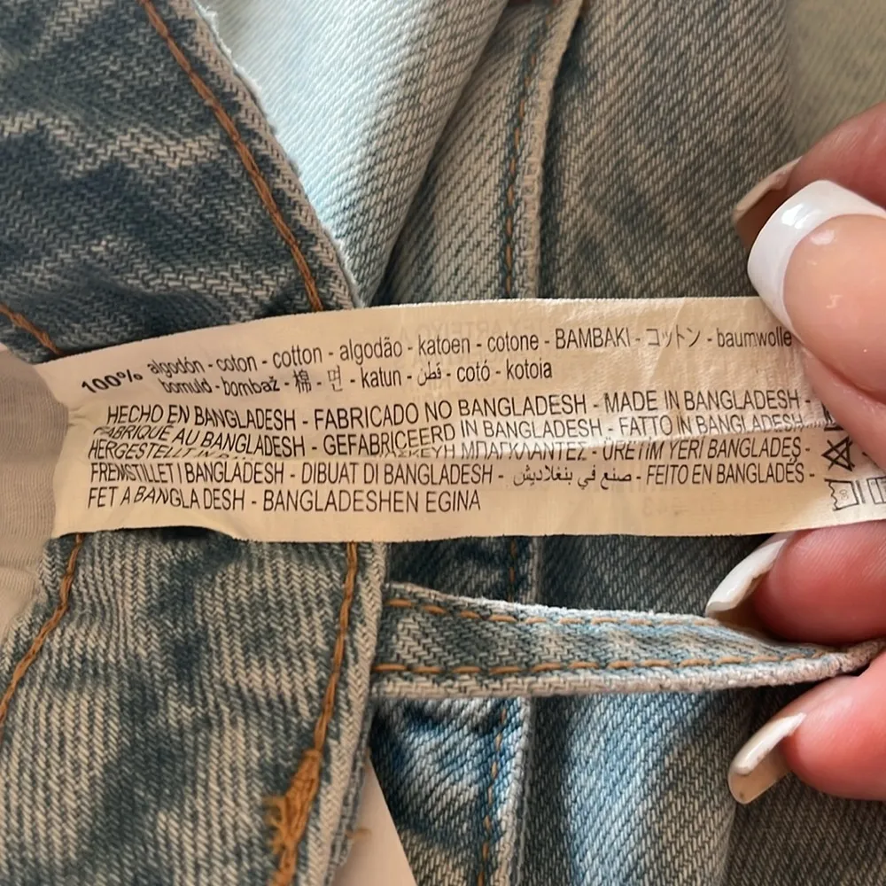 Zara denim reconstructed spaghetti strap top - Image 8