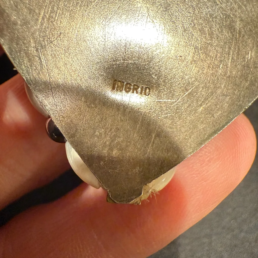 Vintage Phoenix Necklace – Handcrafted Navajo Artistry Glass and Black Pearl Blue - Image 8